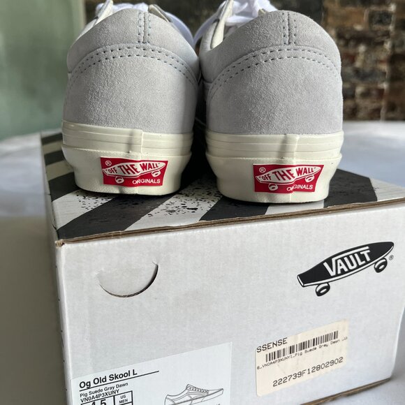 Vans OG Old Skool Lux Pig Suede Grey Dawn Sneakers VN0A4P3XUNY - Size 4.5/6 - Picture 10 of 10